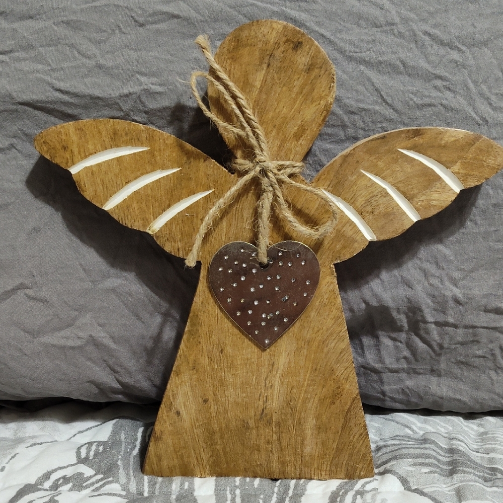 Rustic Wooden Angel Decor